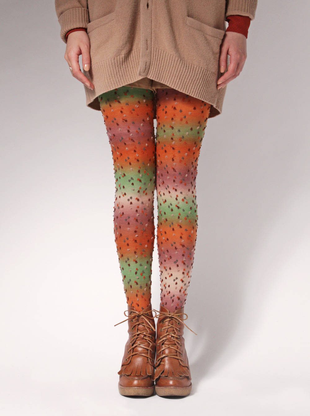 Gradation Dots Orange Tights by Ayame