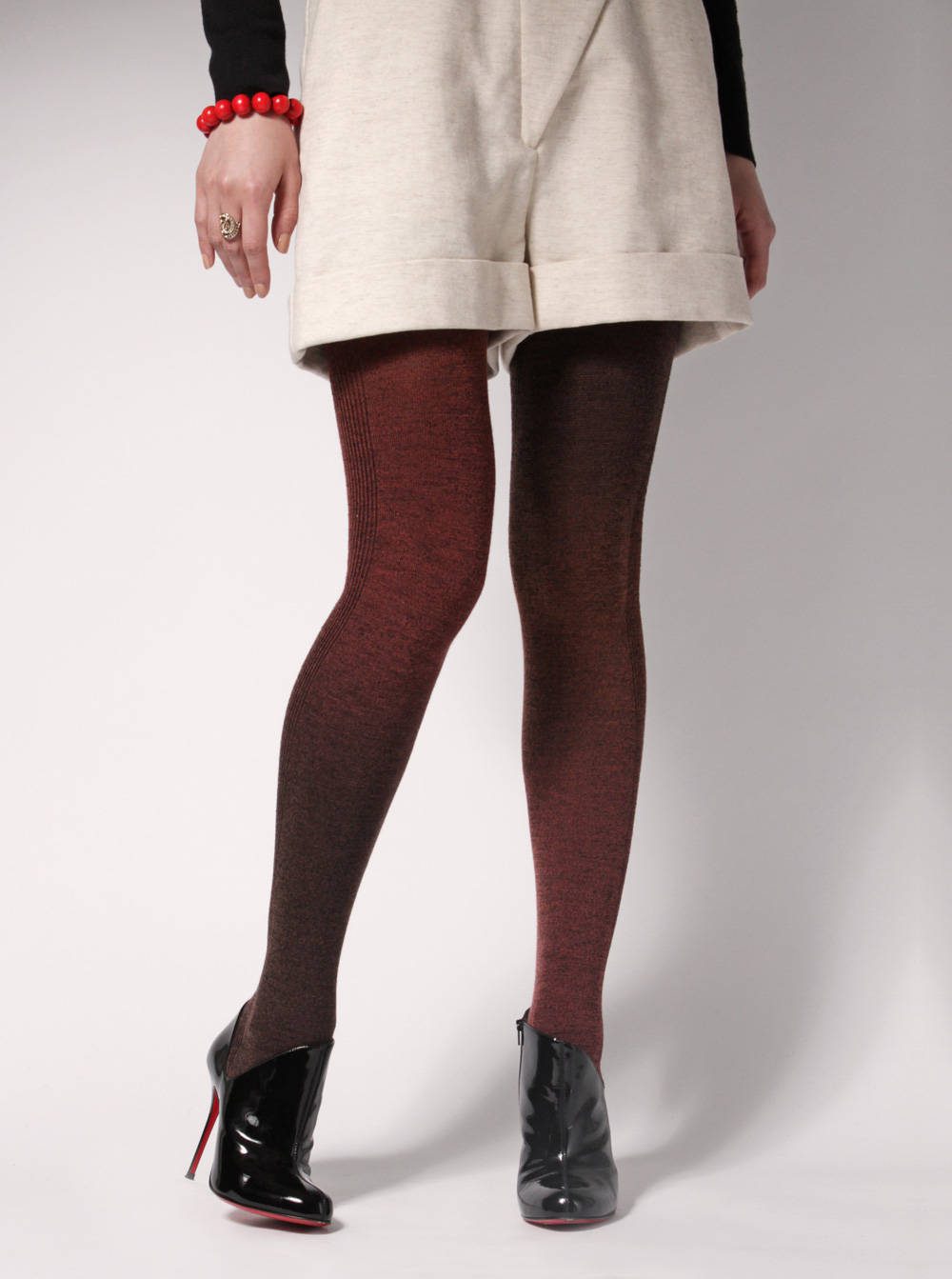 Optigradation Dark Red Tights by Ayame