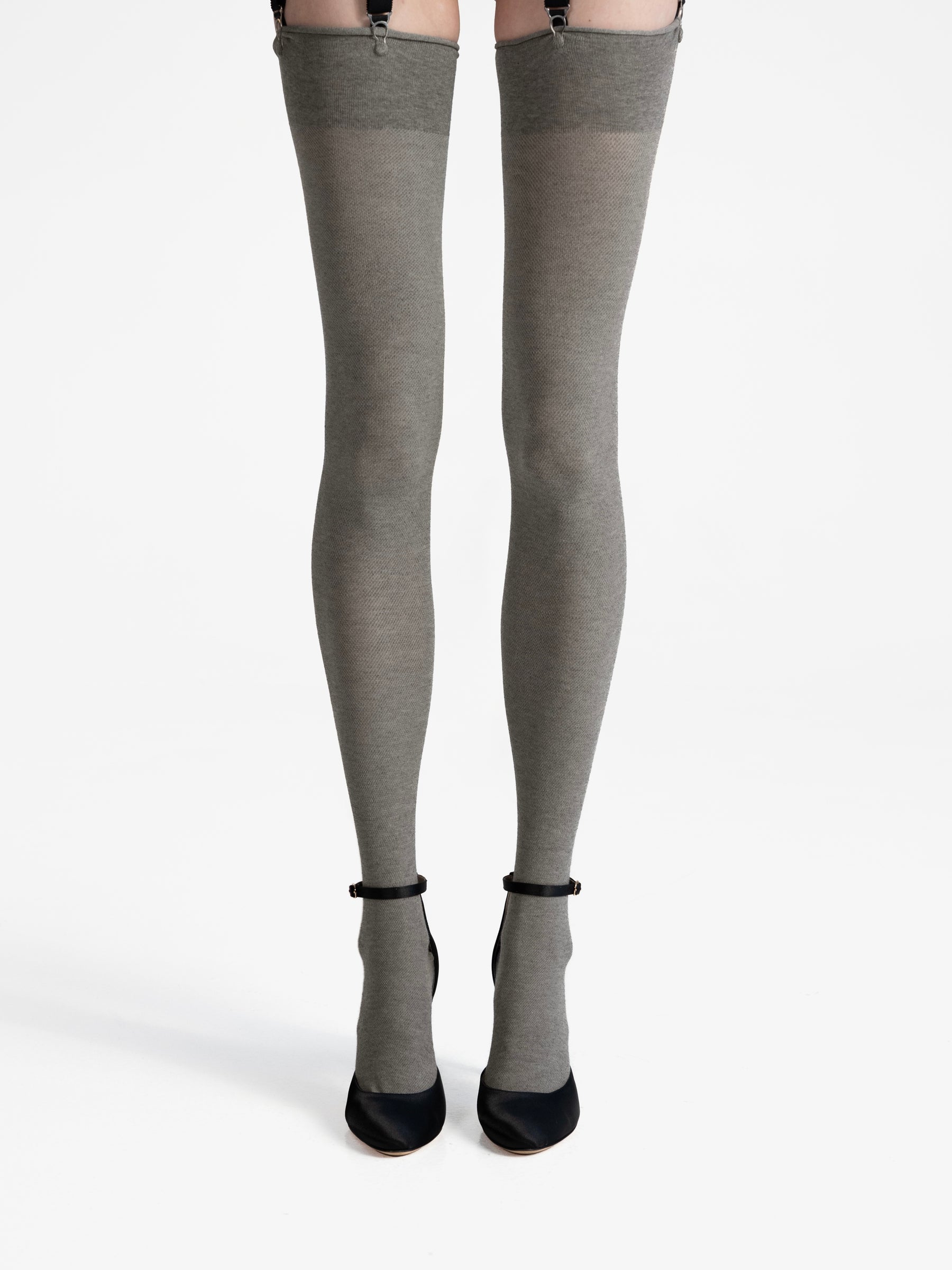 Grey stockings and black shoes by Shur Shur