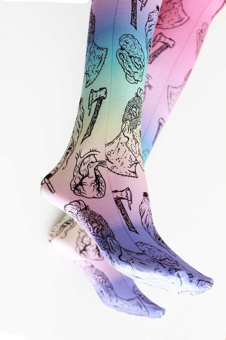 Rainbow Zombies Thigh Highs - Feet