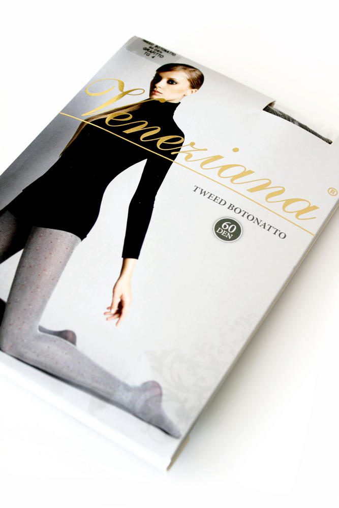 Grey Geometric Pattern Tights Tweed Botonato by Veneziana