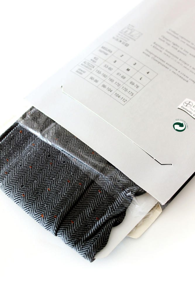 Grey Geometric Pattern Tights Tweed Botonato by Veneziana