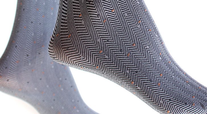 Grey Geometric Pattern Tights Tweed Botonato by Veneziana