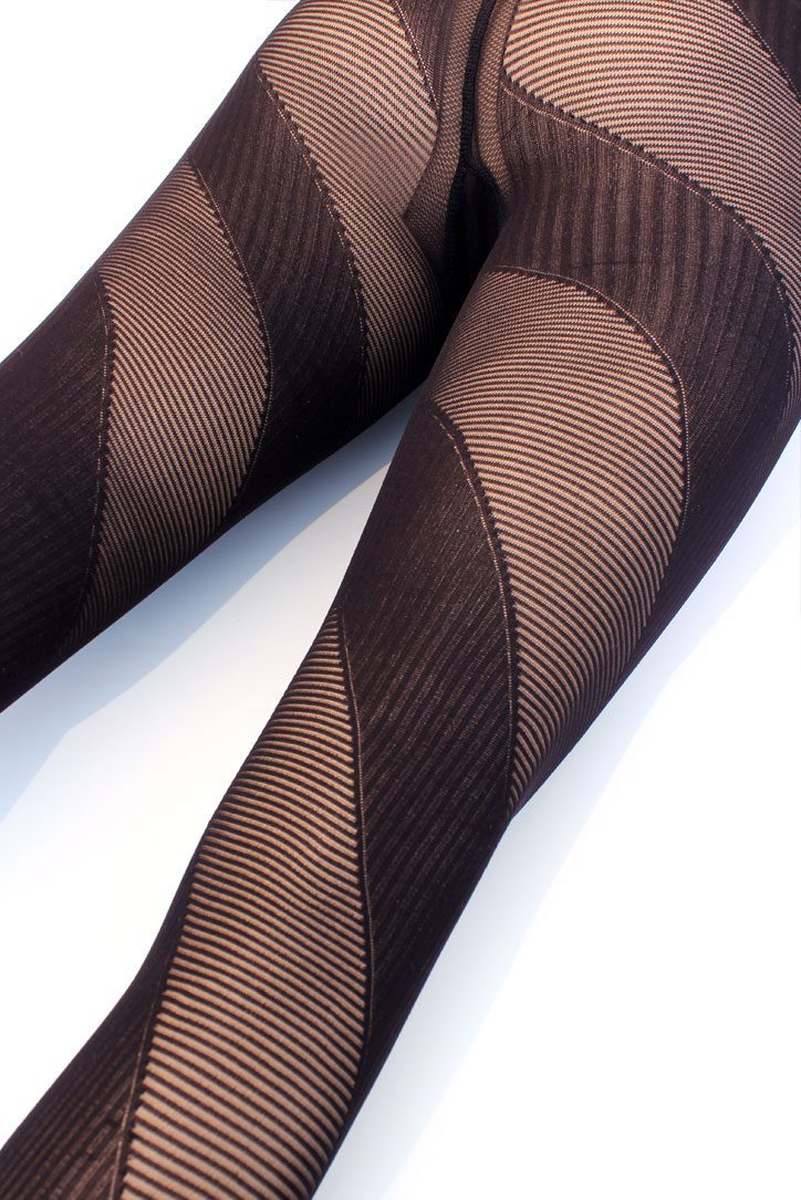Skewed Geometric Pattern Black Tights Ayra by Gabriela
