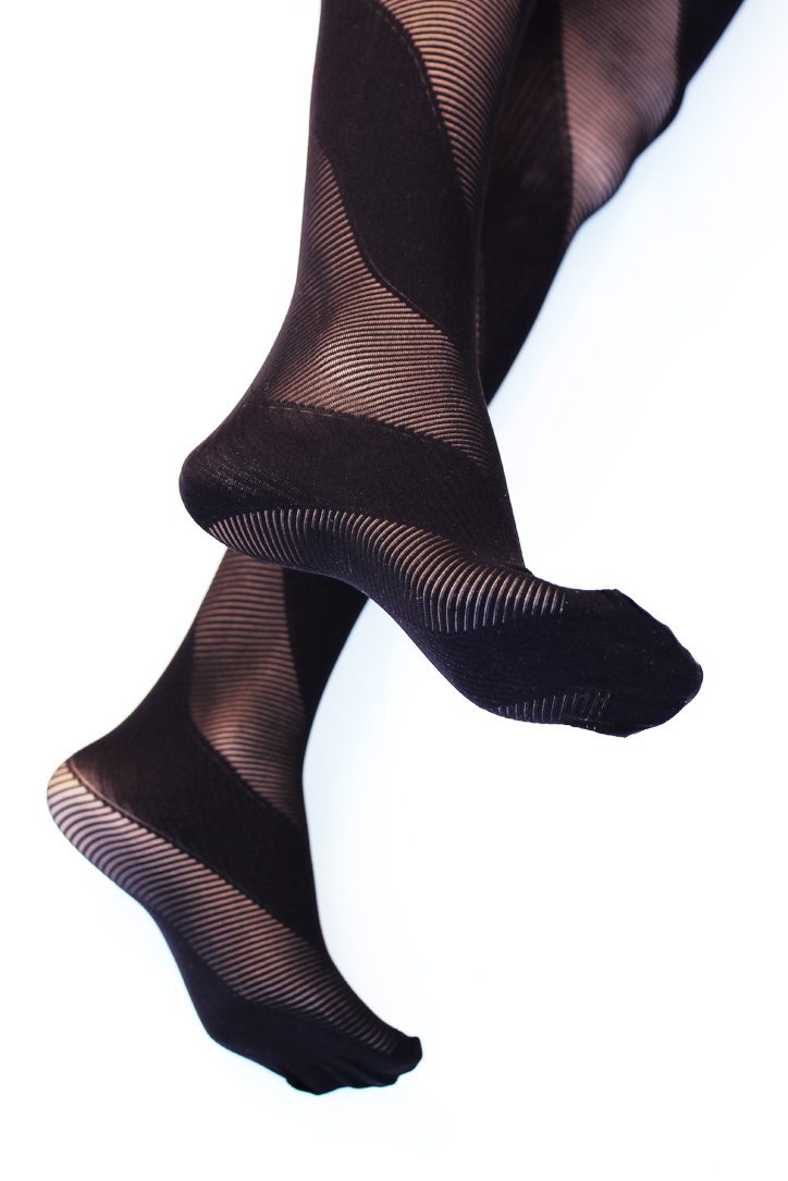 Skewed Geometric Pattern Black Tights Ayra by Gabriela