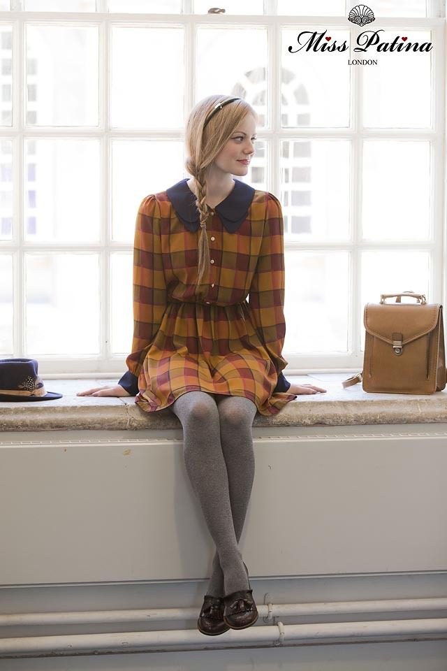 Grey wool tights by Miss Patina