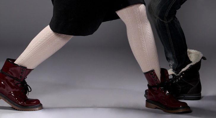 White Tights and Combat Boots by Friction Code