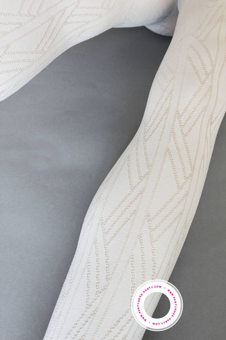 White Tights with Geometric Pattern Vega by Veneziana