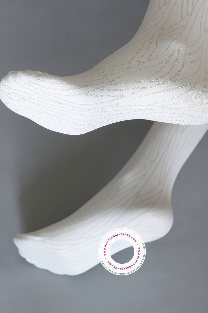 White Tights with Geometric Pattern Vega by Veneziana